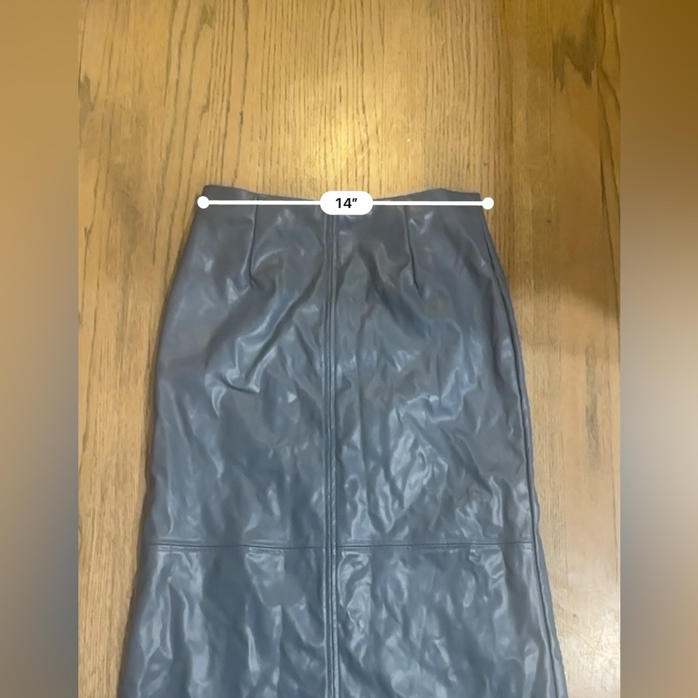 Mare Mare by Anthropologie Slate Faux Leather Maxi Skirt-Size Medium - Picture 6 of 11